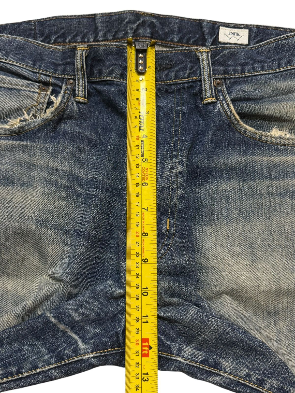 Edwin Vintage 90s Edwin Blue Faded Wash Distressed Straight Loose Size US 34 / EU 50 - 12 Thumbnail