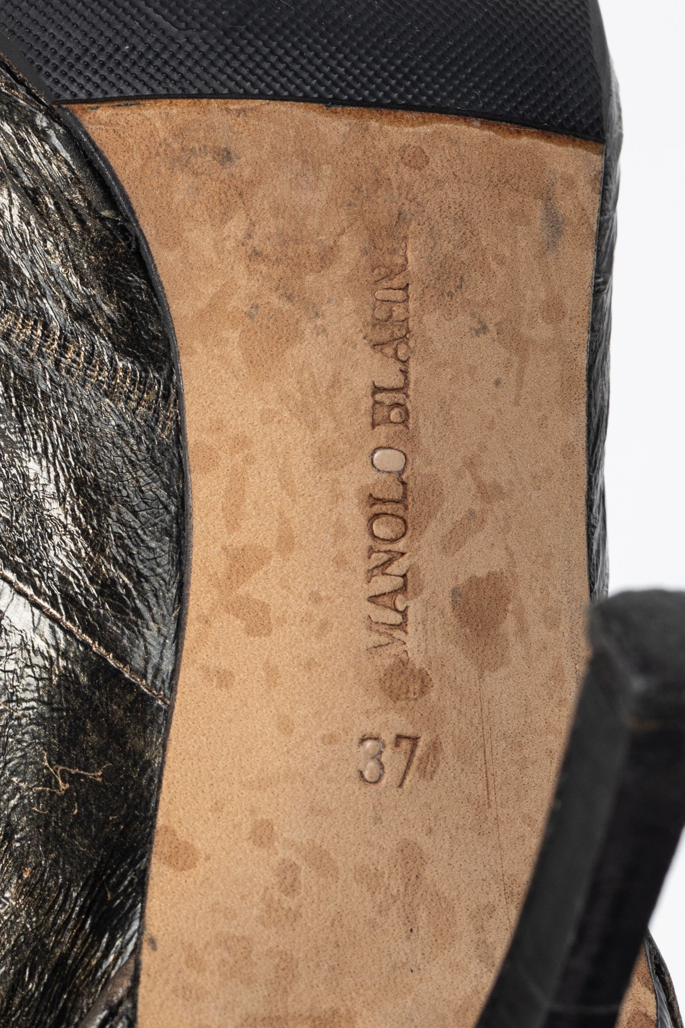 Manolo Blahnik Manolo Blahnik Brown Eelskin Pointed-Toe Booties Size US 6.5 / IT 36.5 - 6 Thumbnail