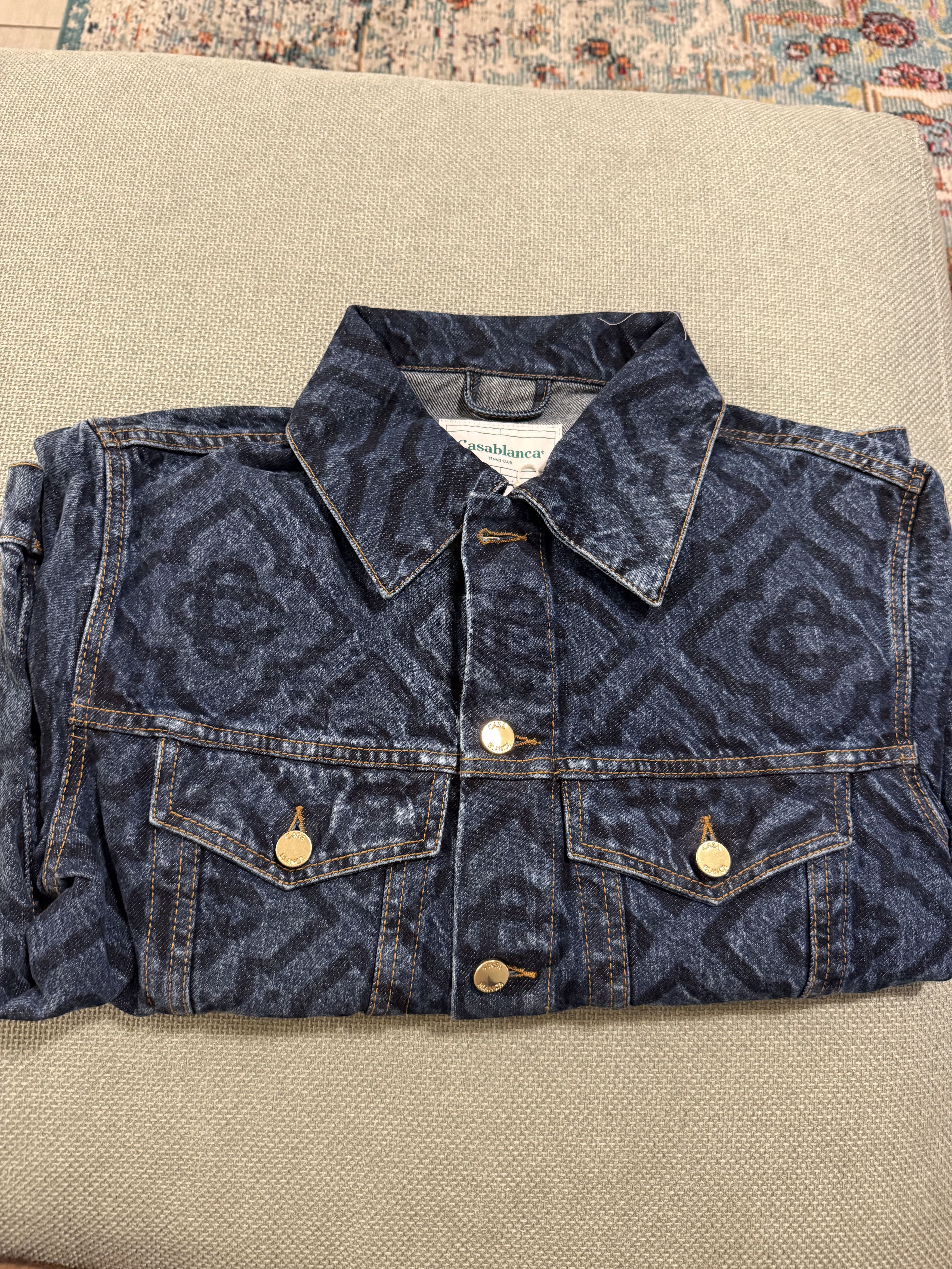 Casablanca *MSG TO OFFER* Casablanca Denim Jacket Laser Monogram Size US S / EU 44-46 / 1 - 3 Thumbnail