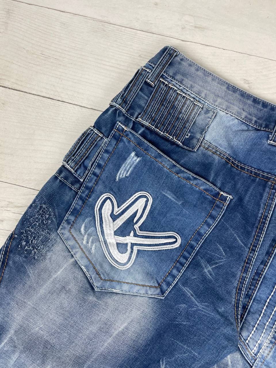 Japanese Brand Kosmo Lupo Denim Jeans Patchwork Multipockets Y2K Size US 36 / EU 52 - 16 Thumbnail