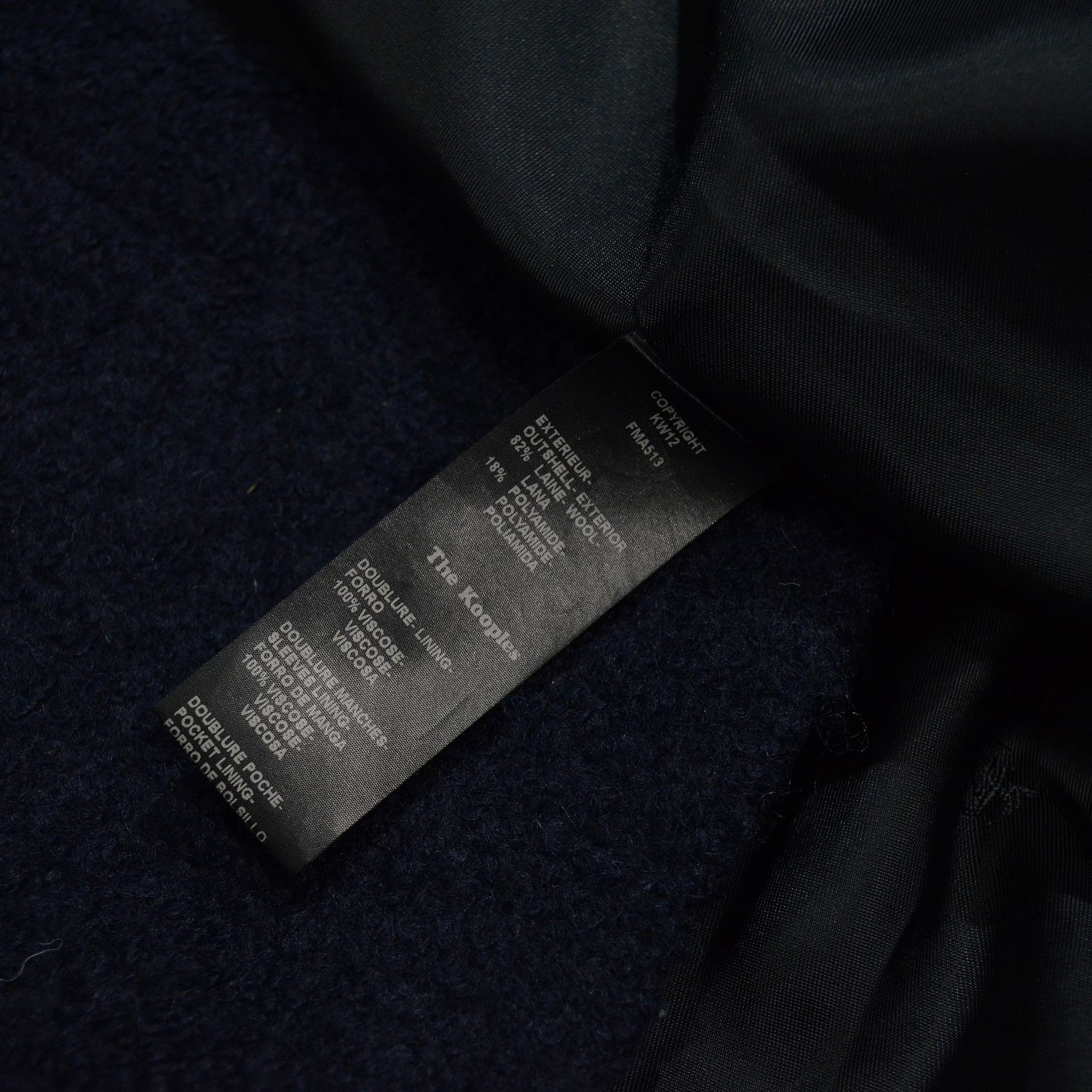 Designer × The Kooples The Kooples Wool Coat Navy Blue Size 38 Full Zip Size XS / US 0-2 / IT 36-38 - 10 Thumbnail