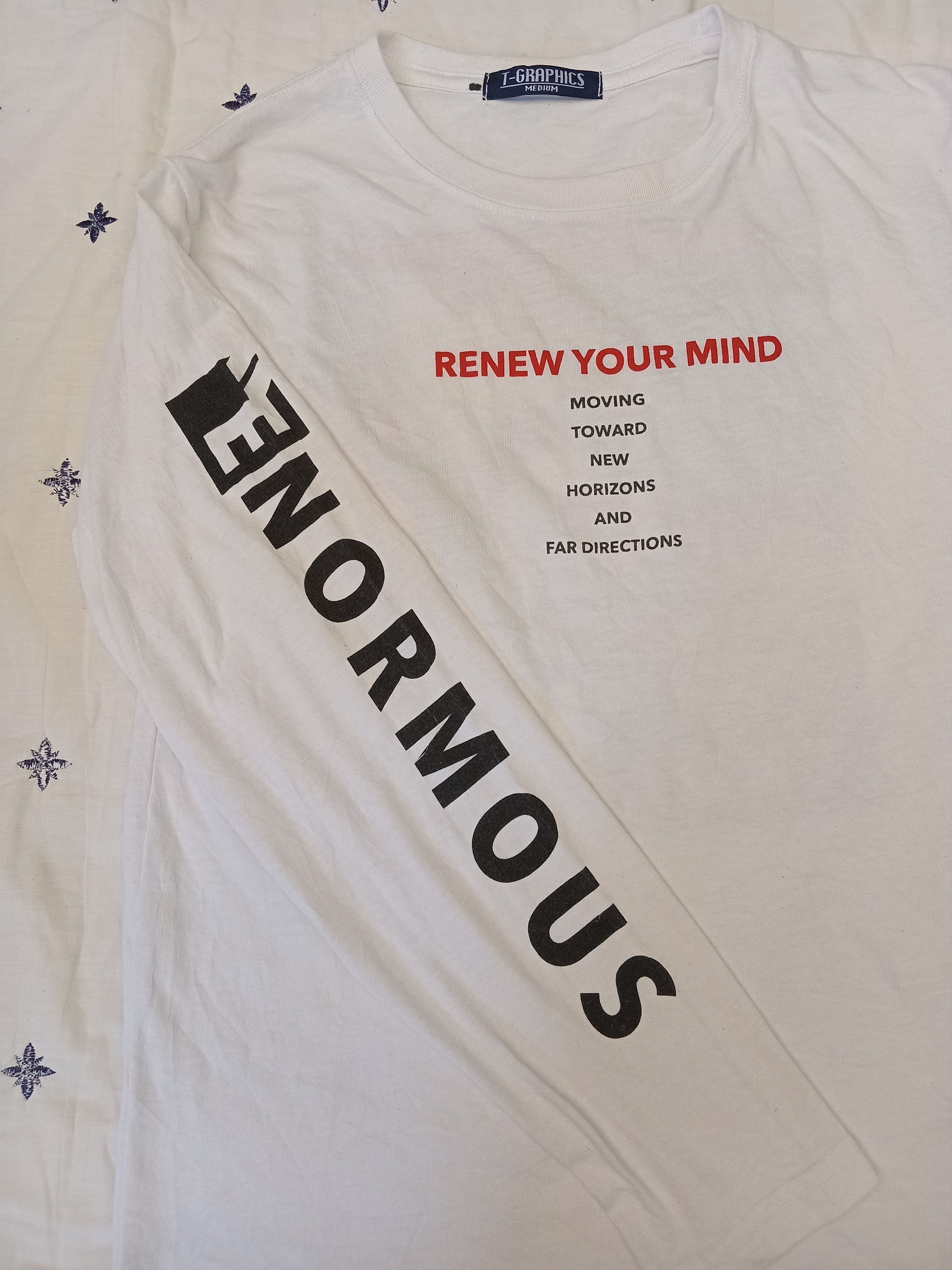 Japanese Brand T-GRAPHICS Renew Your Mind Enormous Long Sleeve T-Shirt Size US M / EU 48-50 / 2 - 5 Thumbnail