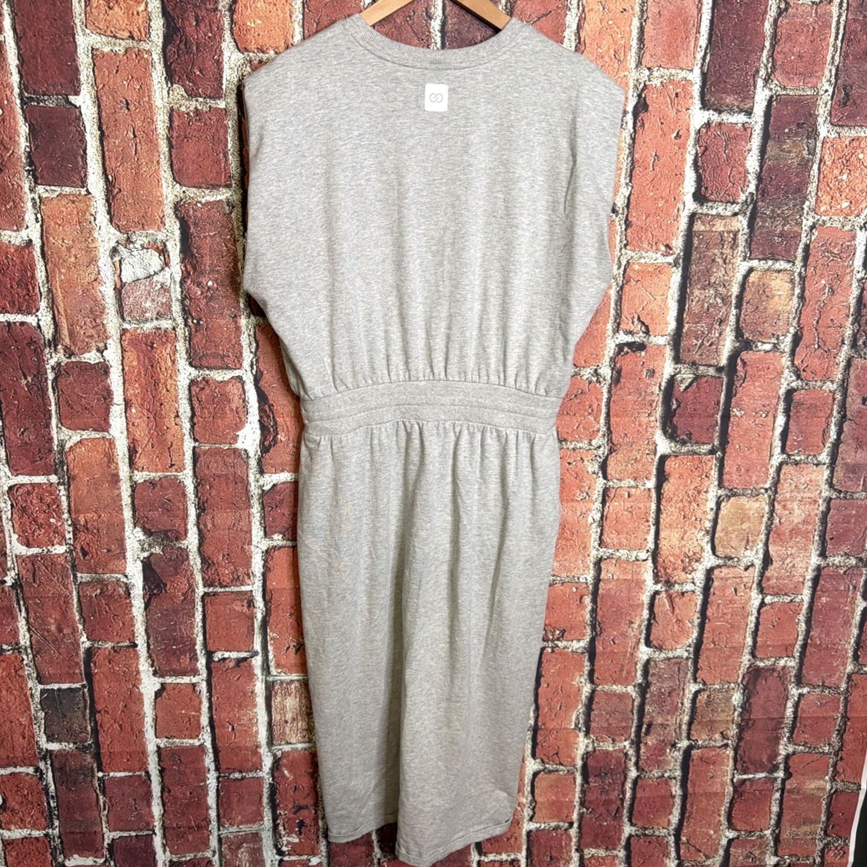 Vintage Calia Shirt Dress Woman Gray Midi Cotton Size L Regular Short Sleeve Pullover Casual Travel 20" Pit to Pit Size L / US 10 / IT 46 - 3 Thumbnail