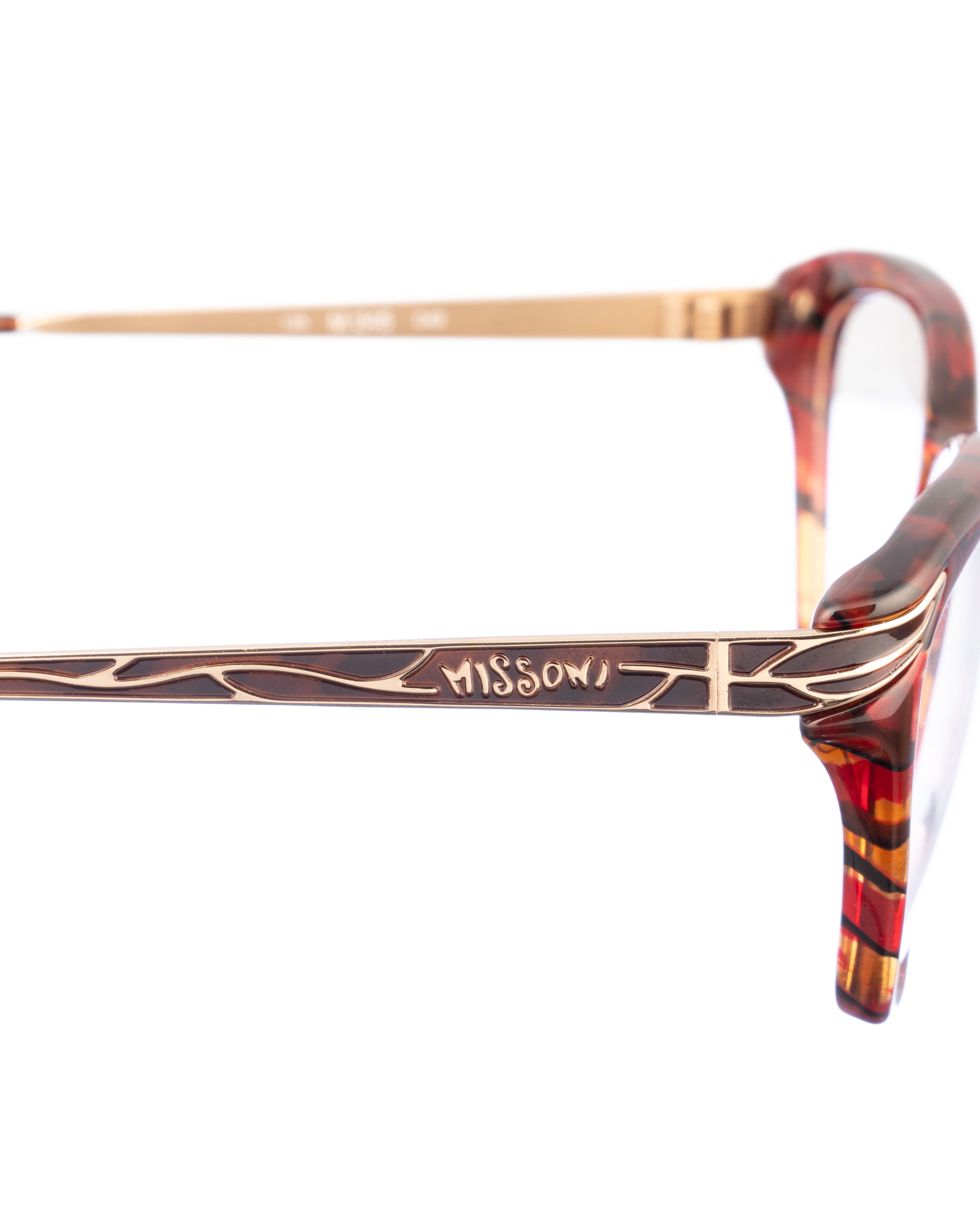 Missoni Missoni 00s Multicolor & Gold Cat Eye Glasses Size ONE SIZE - 2 Thumbnail