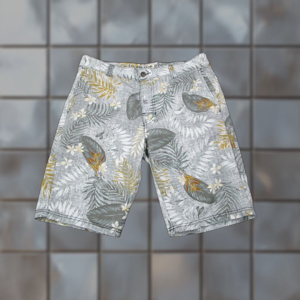 Prana PRANA Men's Green Floral TABLE ROCK Shorts - 33 - Flat Front - Organic Cotton Blend - Cargo Pockets - Classic Fit - Chino Style Size US 33 - 1 Thumbnail