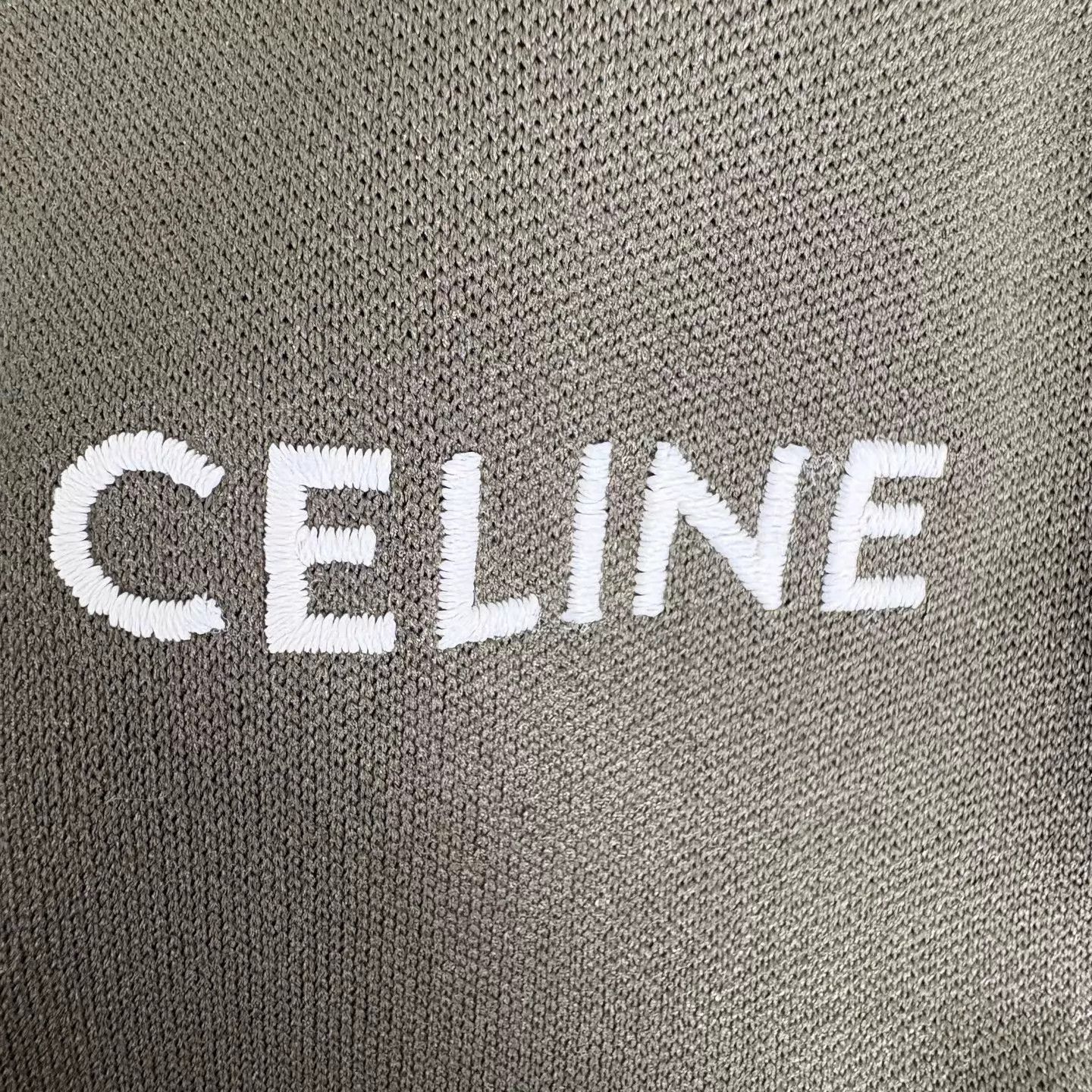 CELINE colorblock strip straight men\'s green S pants