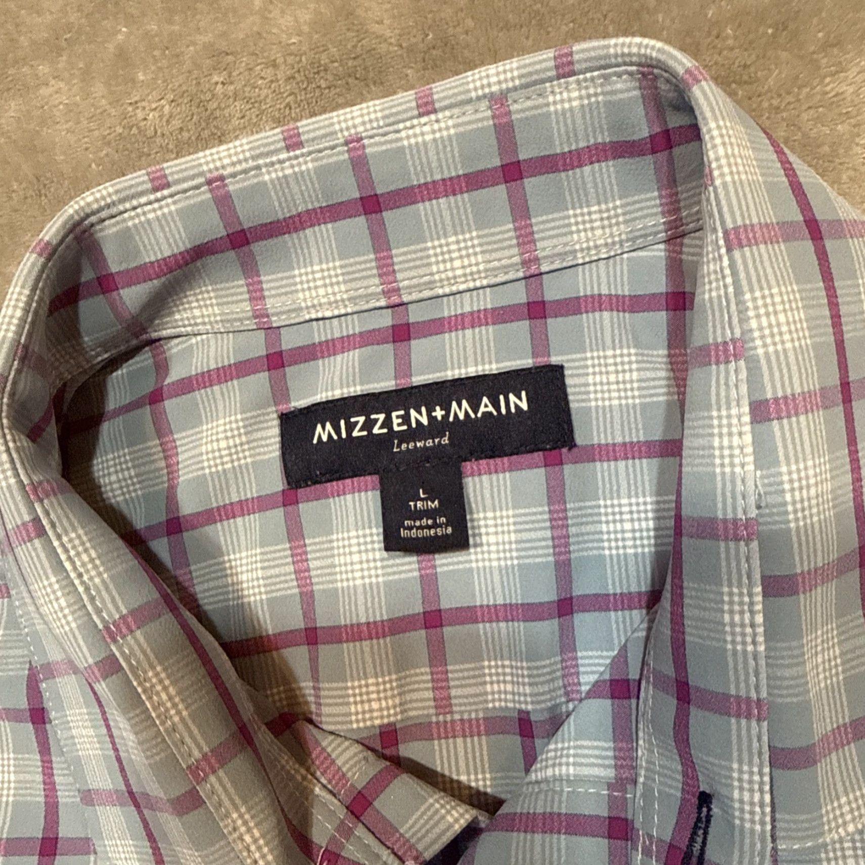 Mizzen+Main Mizzen+Main Leeward Shirt Mens Large Trim Blue Plaid Performance Long Sleeve Size US L / EU 52-54 / 3 - 3 Thumbnail
