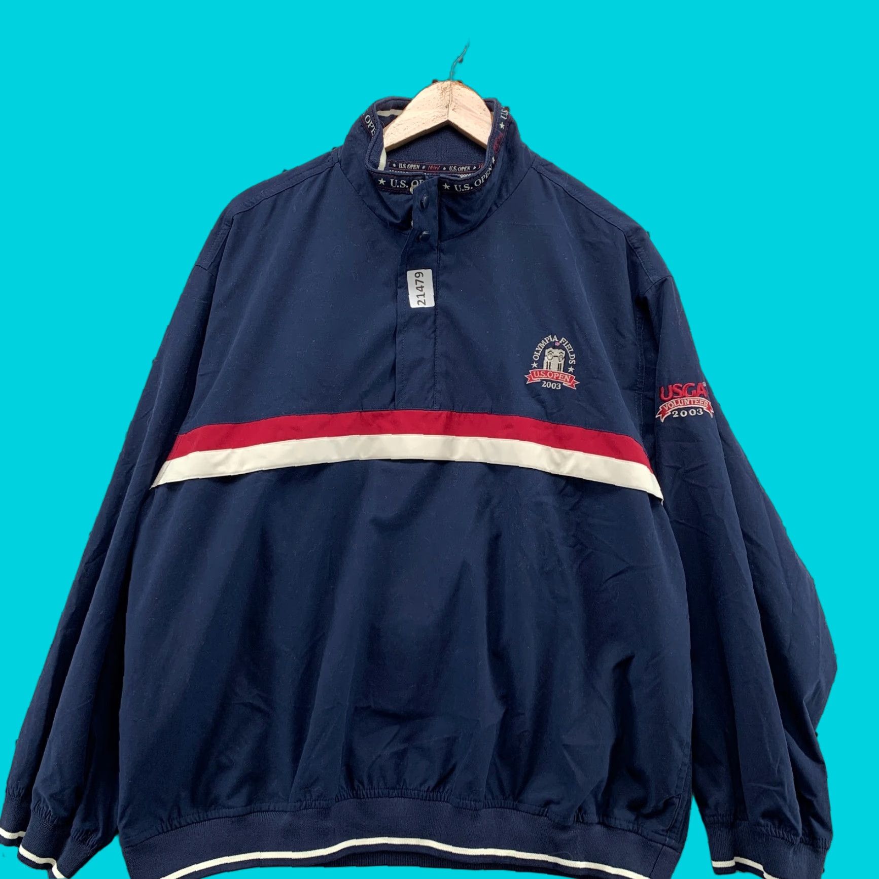 Vintage VINTAGE US OPEN Windbreaker Pullover Jacket Womens XL Blue Outdoor Sports Windbreaker Olympic Fields 2003 Ashworth Jacket Womens XL Blue Size XL / US 12-14 / IT 48-50 - 1 Thumbnail