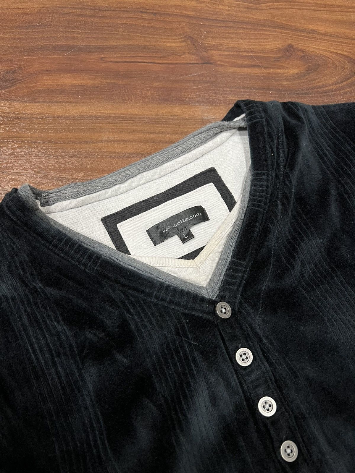 If Six Was Nine × Japanese Brand × Le Grande Bleu (L.G.B.) Japanese Velocette Layered Thermal Velvet Longsleeve Size US L / EU 52-54 / 3 - 5 Thumbnail