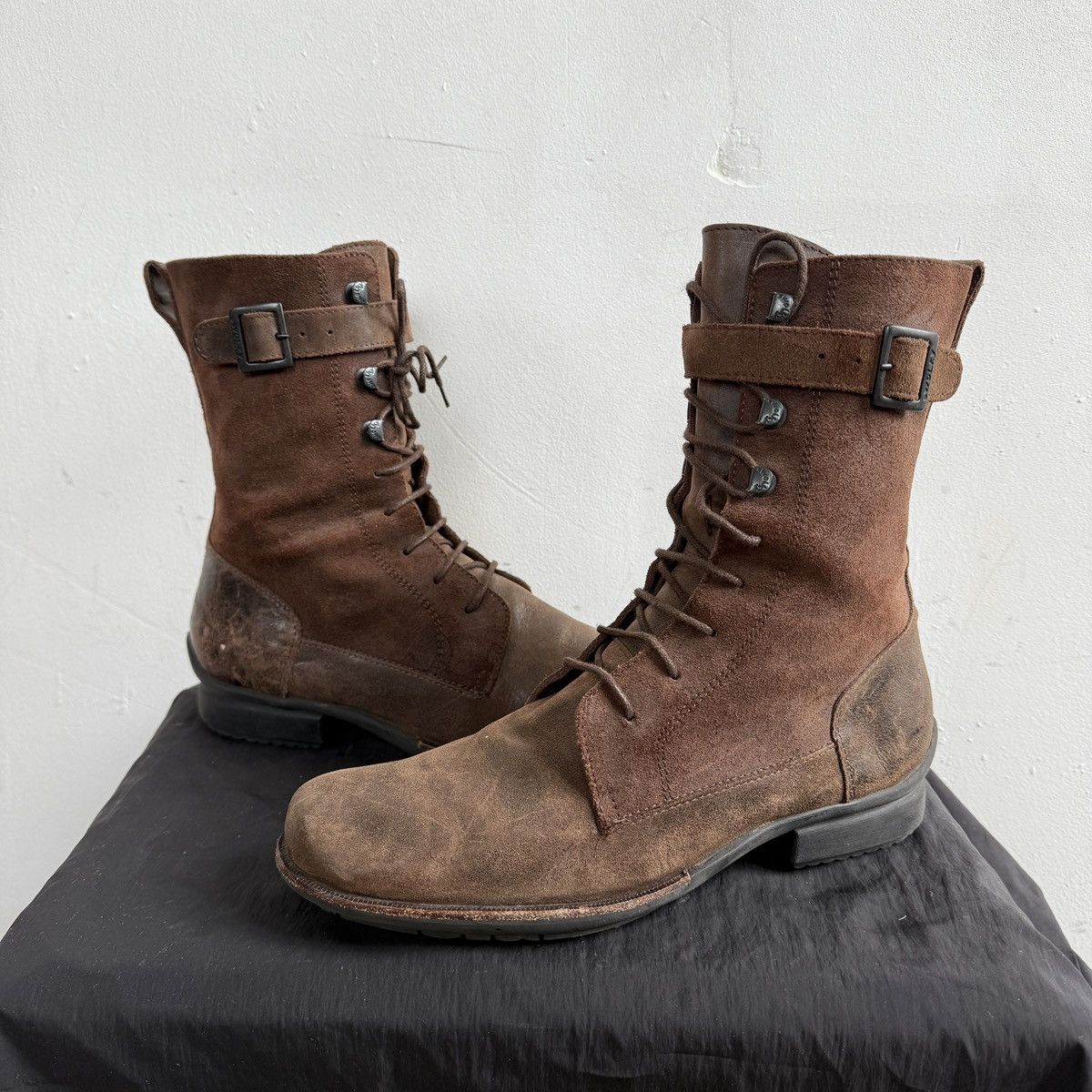 Seditionaries 00's Wolky Brown Leather Lace Up Boots With Buckles Size US 11 / IT 41 - 3 Thumbnail