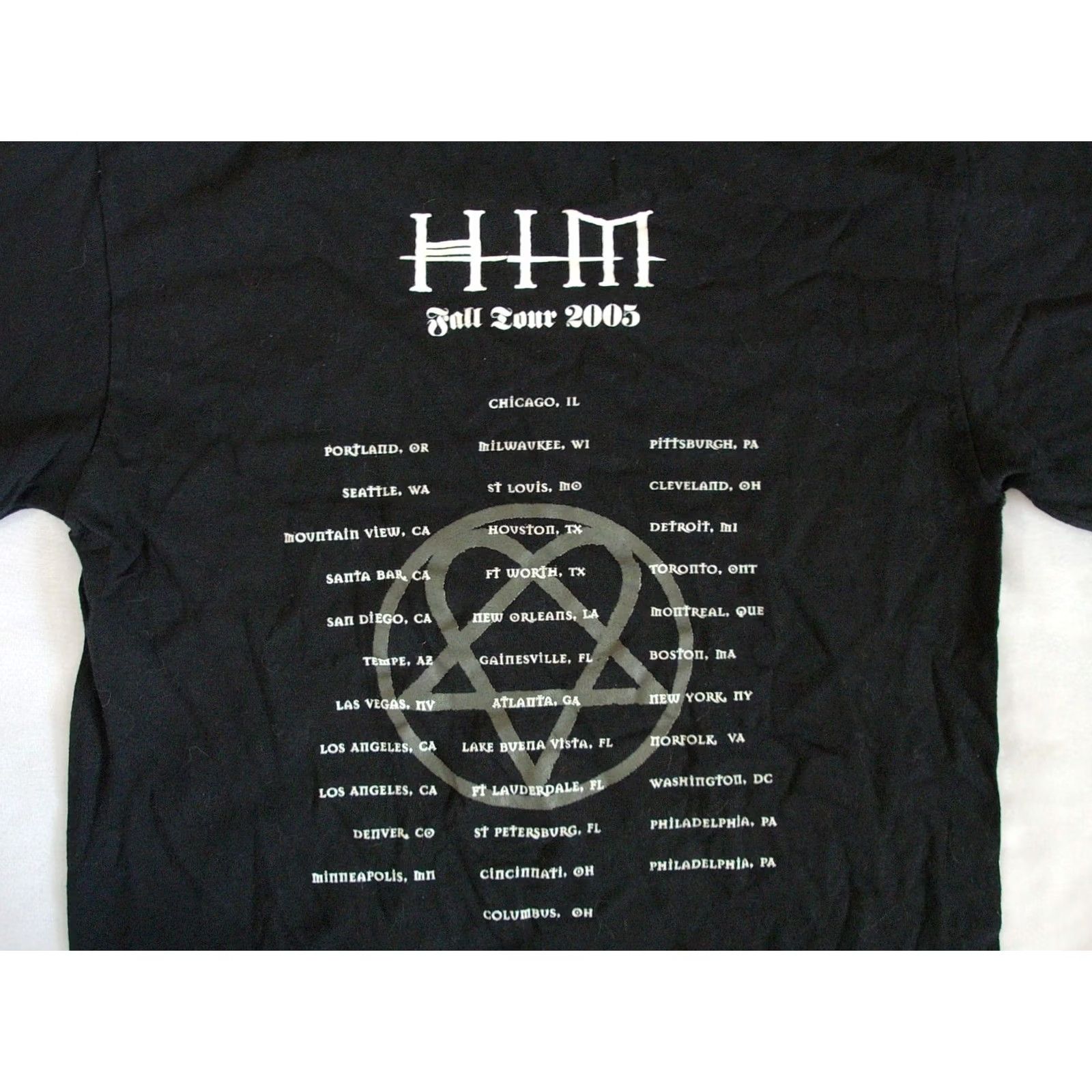 Anvil HIM 2005 Fall Tour T-Shirt Mens Small VTG Graphic Print Double-Sided Black Cotton Anvil Crew Neck Short Sleeve Band Rock Metal J15 Size US S / EU 44-46 / 1 - 4 Thumbnail