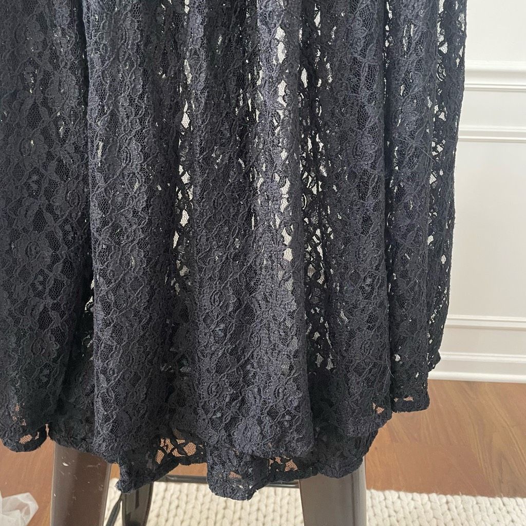 Express Vintage Express Tricot Sheer Black Lace Midi Skirt S Size 26" / US 2 / IT 38 - 3 Thumbnail