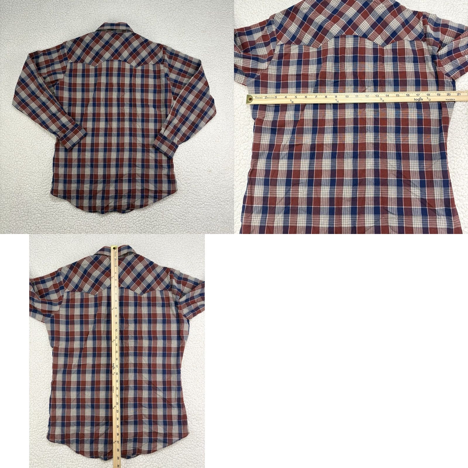 Levi's VINTAGE Levi's Western Pearl Snap Shirt Mens M Red Blue Plaid 70s 80s Cowboy Western Casual Size US M / EU 48-50 / 2 - 8 Thumbnail