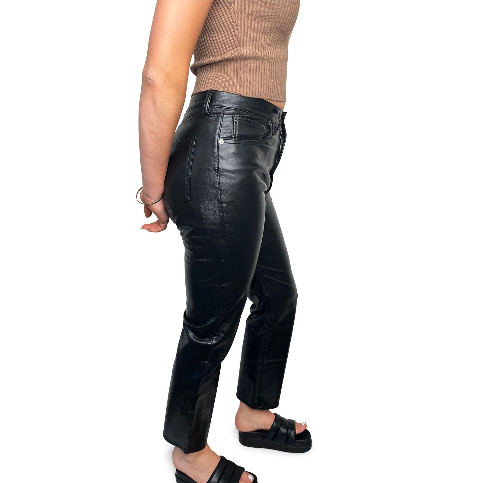 Agolde Leather trousers Size 28" / US 6 / IT 42 - 2 Thumbnail