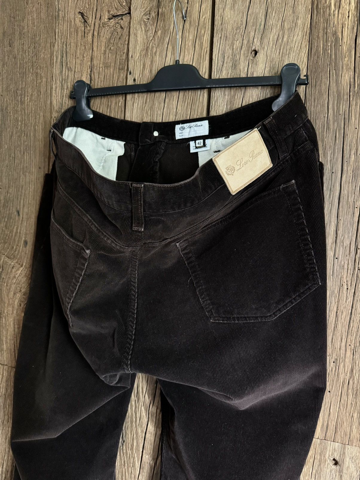 image of Loro Piana Big Size Corduroy Brown Pants, Men's