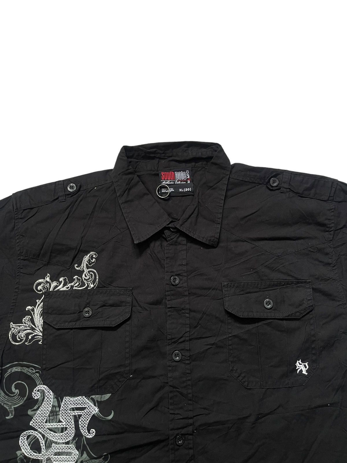 JNCO Y2K Hiphop Southpole Embroidered Stitching Work Shirt Size US L / EU 52-54 / 3 - 3 Thumbnail