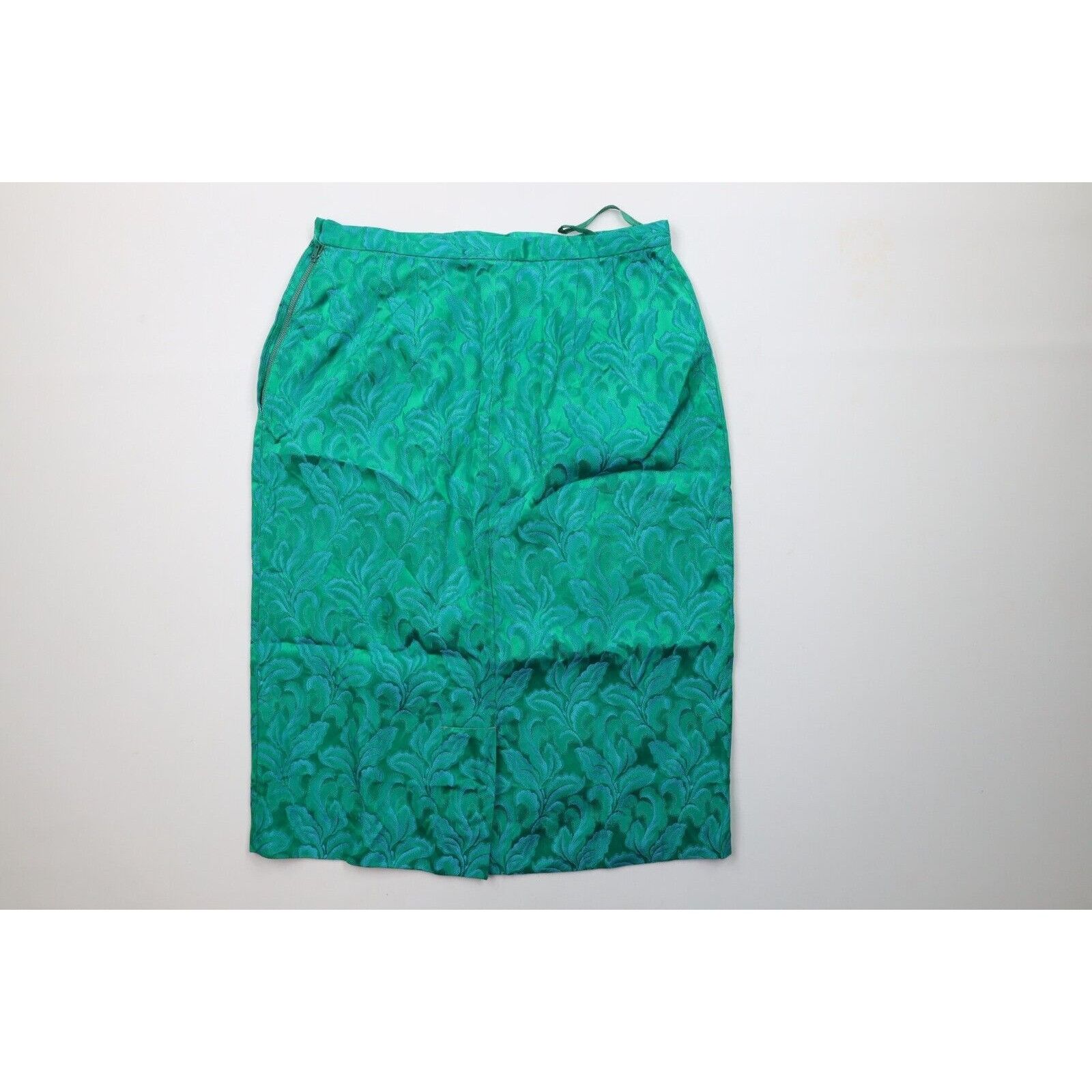 Vintage Vintage 50s 60s Distressed Silk Flower Jacquard Skirt Suit Size 38" / US 16 / IT 52 - 10 Thumbnail