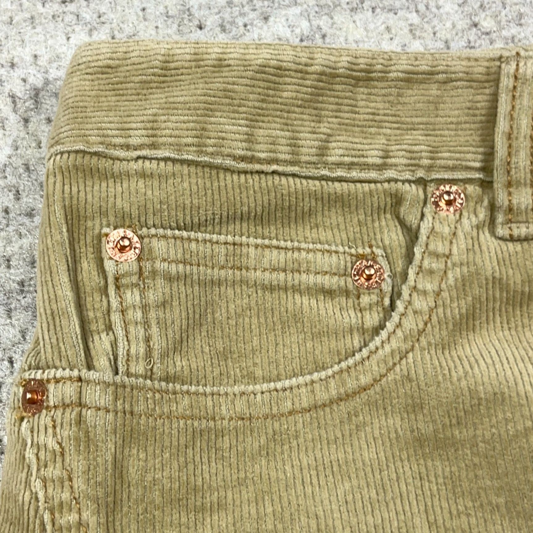 American Eagle Outfitters VINTAGE American Eagle Outfitters Skirt 14 Tan Khaki Corduroy Stretch Double Slit Mini Beige 90s Womens Size 36" / US 14 / IT 50 - 6 Thumbnail