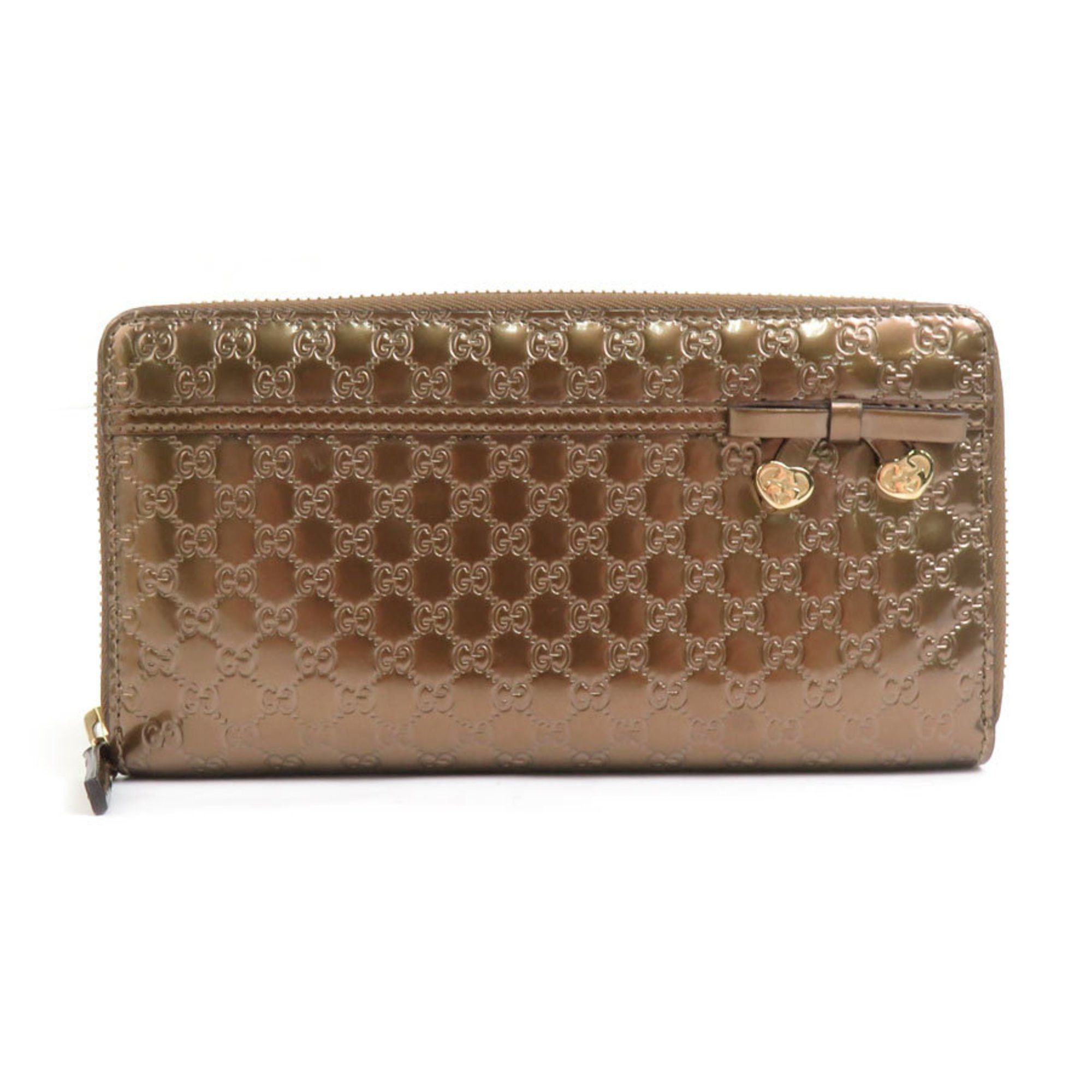 Gucci GUCCI Round Long Wallet Micro Guccissima Leather Bronze Gold Women's 307997 e60217g Size ONE SIZE - 1 Thumbnail