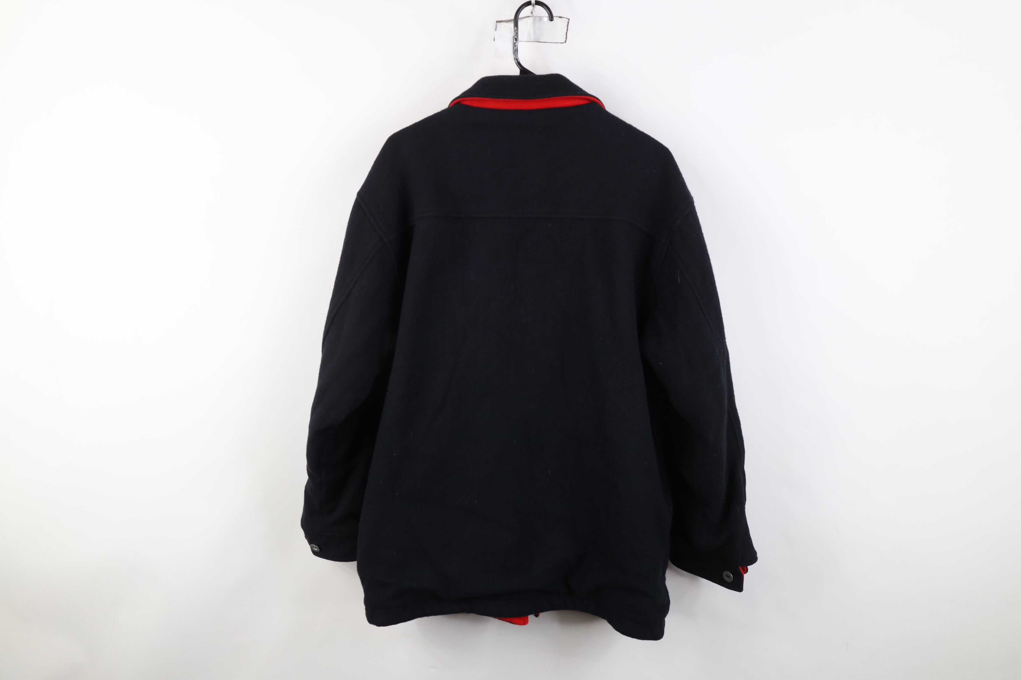 Marlboro Vintage 90s Marlboro Reversible Wool Jacket Coat Black Red Size US M / EU 48-50 / 2 - 9 Thumbnail