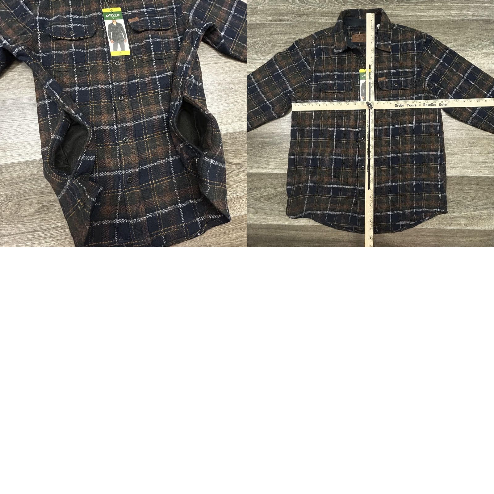 Orvis Orvis Flannel Shirt Mens S Blue Plaid Button Up Pockets Heavyweight Cotton Polyester Adjustable Cuffs Lined XP Winter Outdoor Mens Size US S / EU 44-46 / 1 - 8 Thumbnail