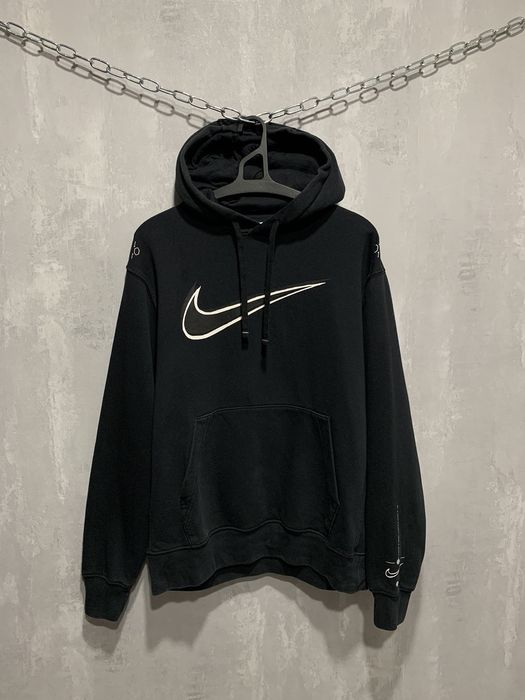 Nike Vintage Nike Big Logo Swoosh Hoodie Baggy Faded Y2K Drill