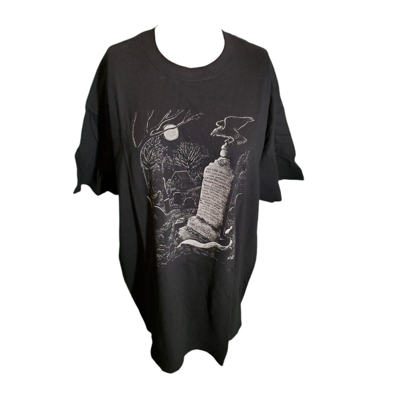 Vintage HM Schilling Art Vintage Edgar Allen Poe Nevermore Gravyard Size US XL / EU 56 / 4 - 1 Thumbnail