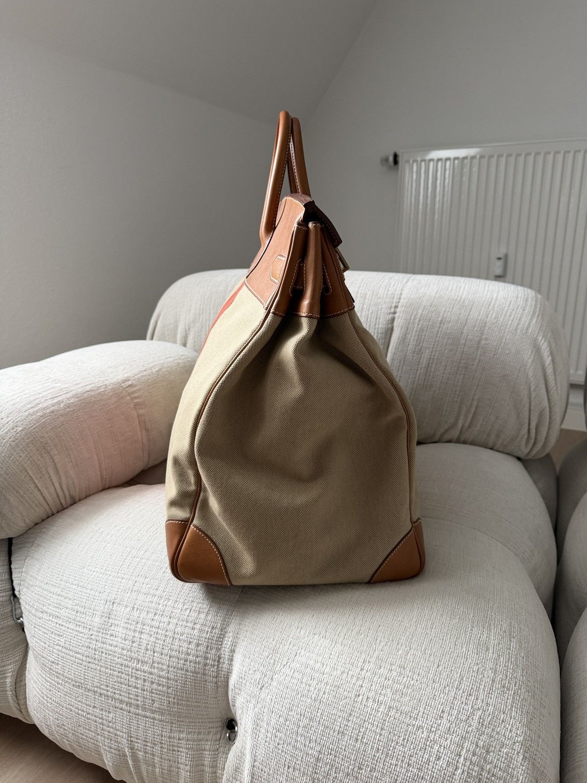 Hermes Birkin HAC 50 Naturel Barenia and Canvas Flag 2014 Size ONE SIZE - 7 Thumbnail