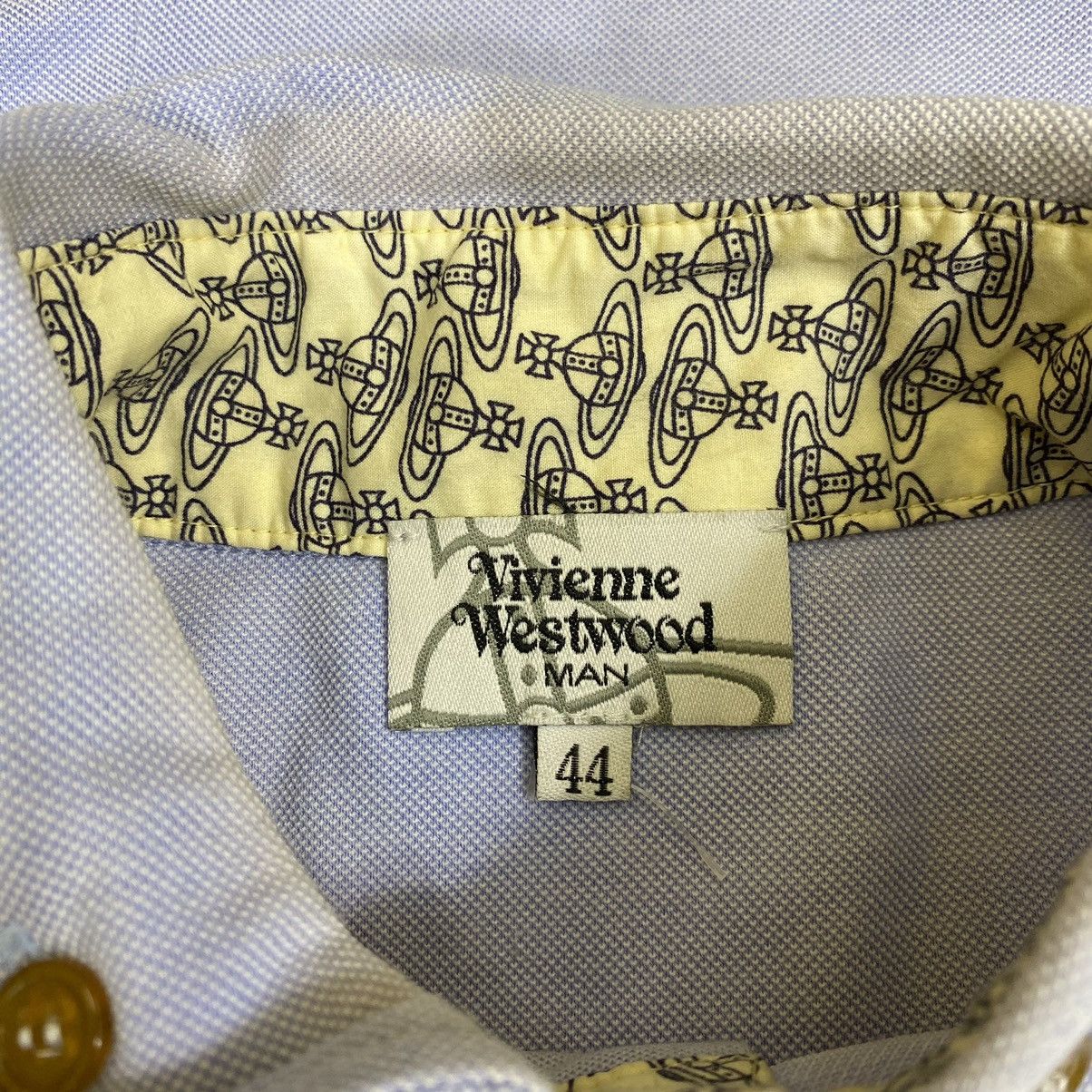 Vivienne Westwood VIVIENNE WESTWOOD MAN Small Embroidered Logo Blue Button Up Size US M / EU 48-50 / 2 - 4 Thumbnail