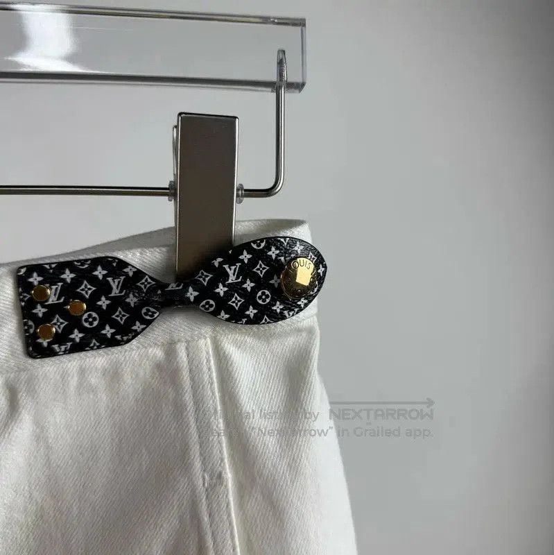Louis Vuitton Louis Vuitton White Cotton Midi Skirt . Size 23" - 4 Thumbnail