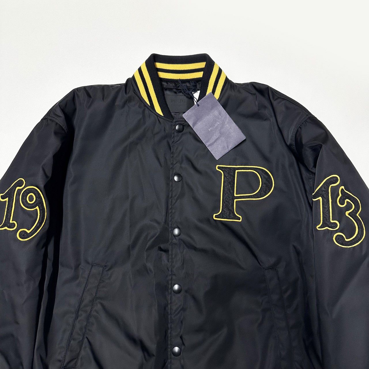 Prada Prada mens size XL re-nylon Bomber jacket baseball varsity Size US XL / EU 56 / 4 - 2 Thumbnail