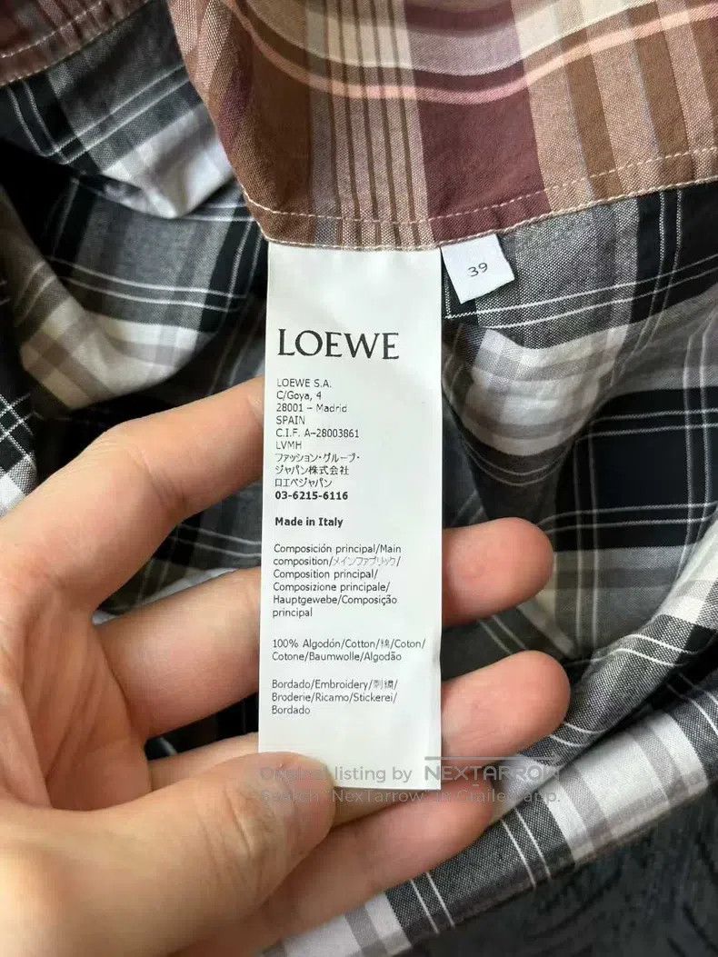 Loewe Loewe size 39 Black and Brown Plaid Shirt Size M / US 6-8 / IT 42-44 - 4 Thumbnail