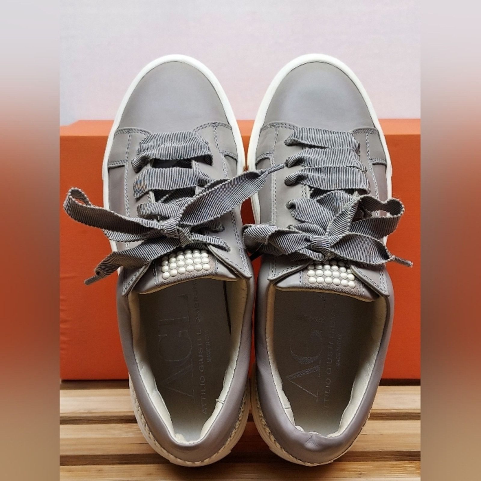 AGL AGL Womens Taupe Fashion Sneaker Shoes Size 36.5 (6.5) Size US 6.5 / IT 36.5 - 8 Thumbnail