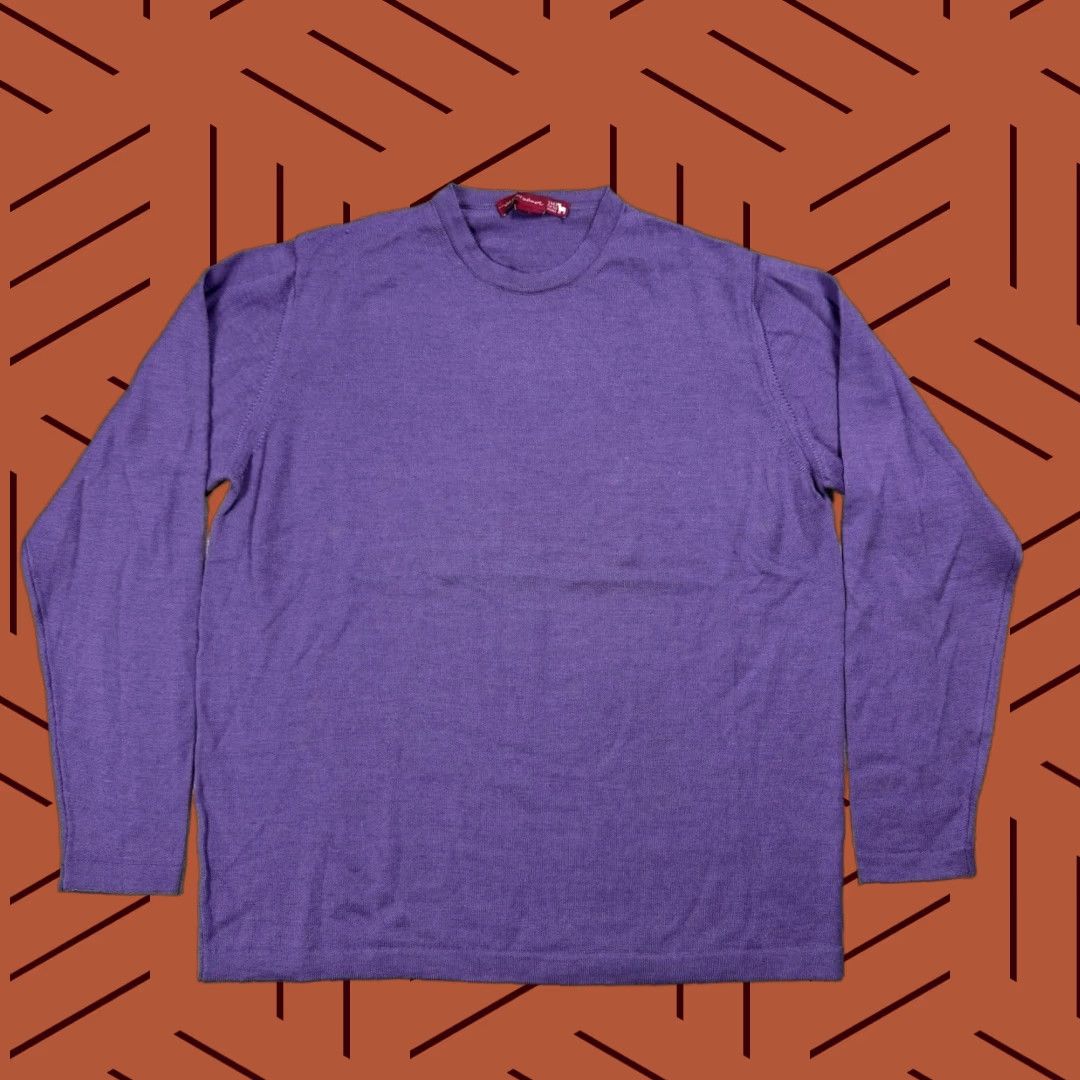 Saks Fifth Avenue VINTAGE SAKS FIFTH AVENUE CASHMERE Purple Sweater WOMENS Medium Pullover Knit Long Sleeve SAKS Designer Preppy 1990s-2000s Italy Purple Womens Size M / US 6-8 / IT 42-44 - 1 Thumbnail