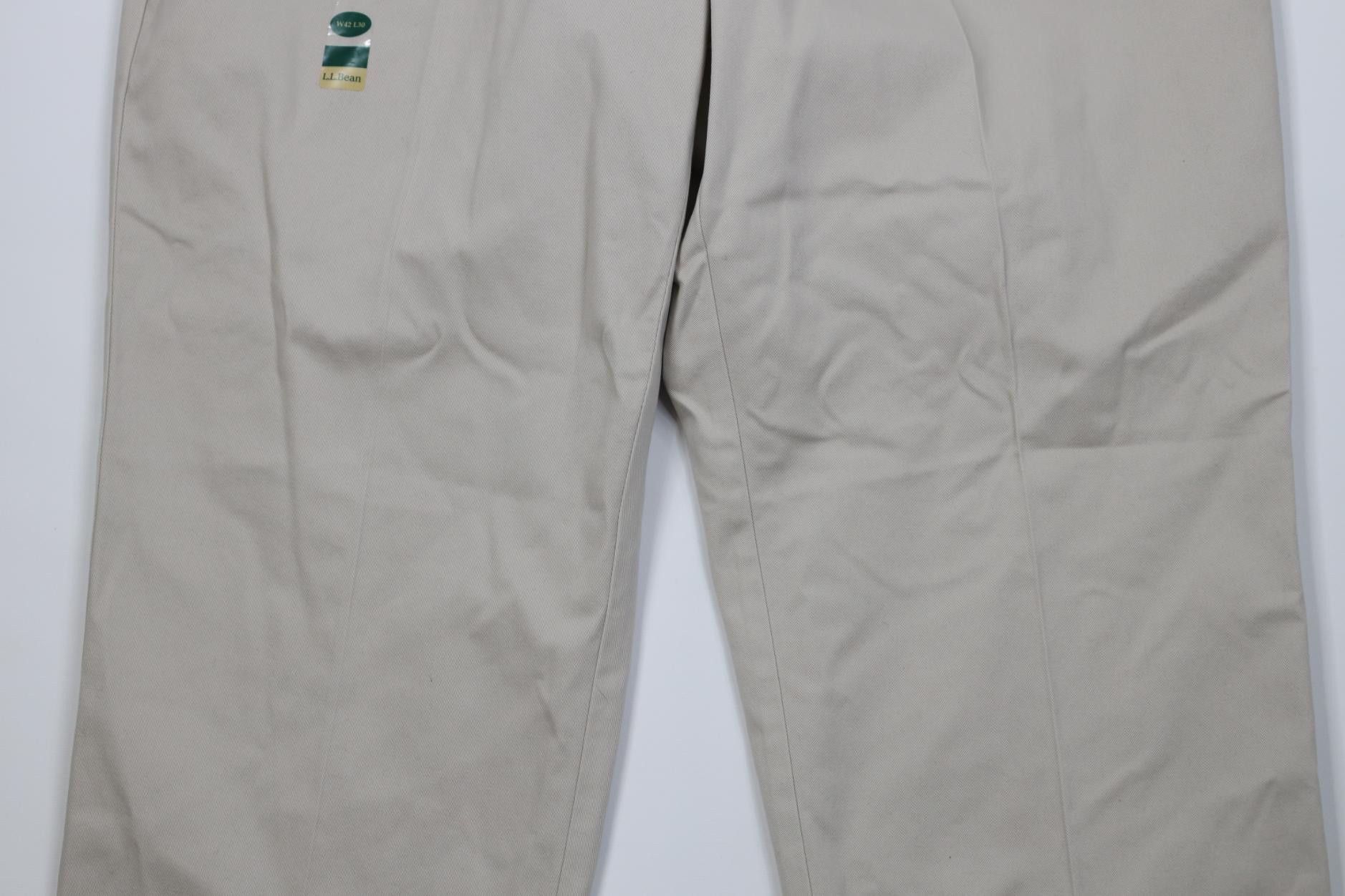 L.L. Bean Deadstock Vintage 90s Y2K LL Bean Wide Leg Chino Pants Beige Size US 42 / EU 58 - 3 Thumbnail