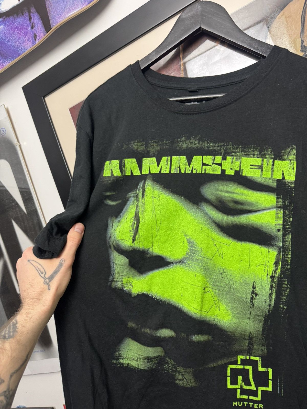 Band Tees Rammstein Mutter Print Merch Rock Metal Band Tee Black Green Size US XL / EU 56 / 4 - 3 Thumbnail