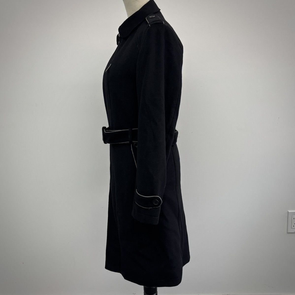 Katharine Hamnett London Belted Long Coat Size US M / EU 48-50 / 2 - 2 Thumbnail