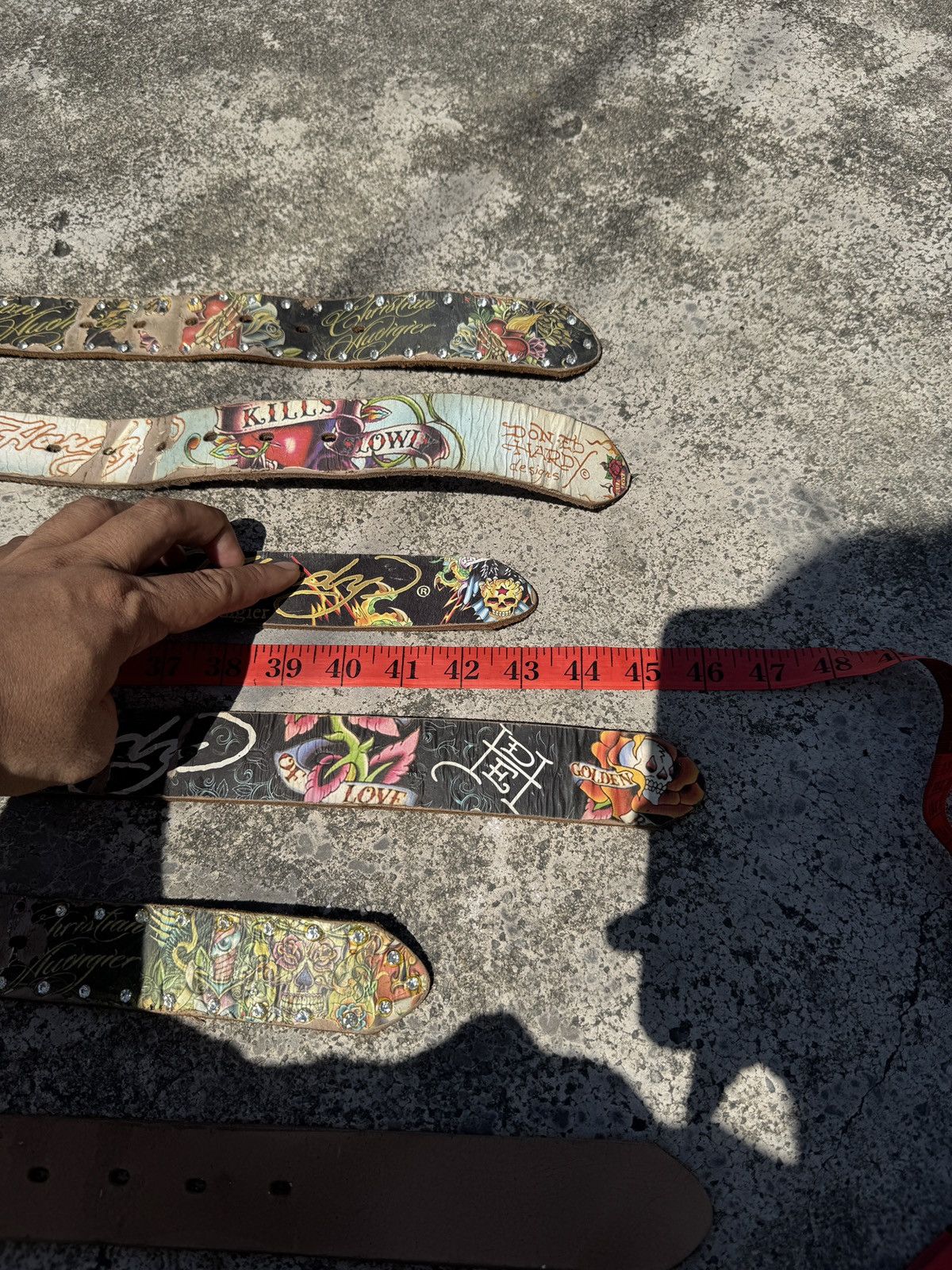 Ed Hardy × Vintage Ed Hardy X Christian Audigier Tattoo Art Leather Belts Size ONE SIZE - 20 Thumbnail