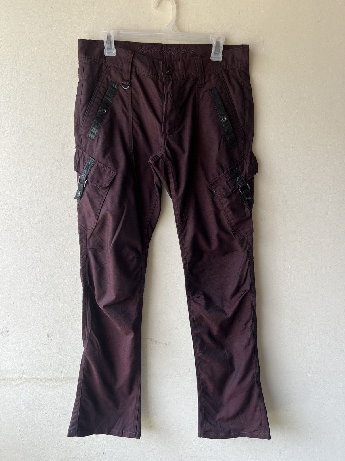 Nicole Club Nicole Club Japan Dark Maroon Cargo Flare Trouser Pant Size US 30 / EU 46 - 2 Thumbnail