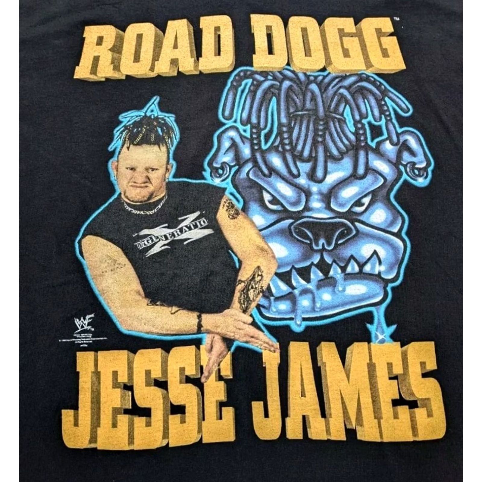 Vintage VINTAGE WWF Road Dogg Jesse James Shirt D-Generation X Doggy 99' Deadstock Large Men Black Size US L / EU 52-54 / 3 - 3 Thumbnail