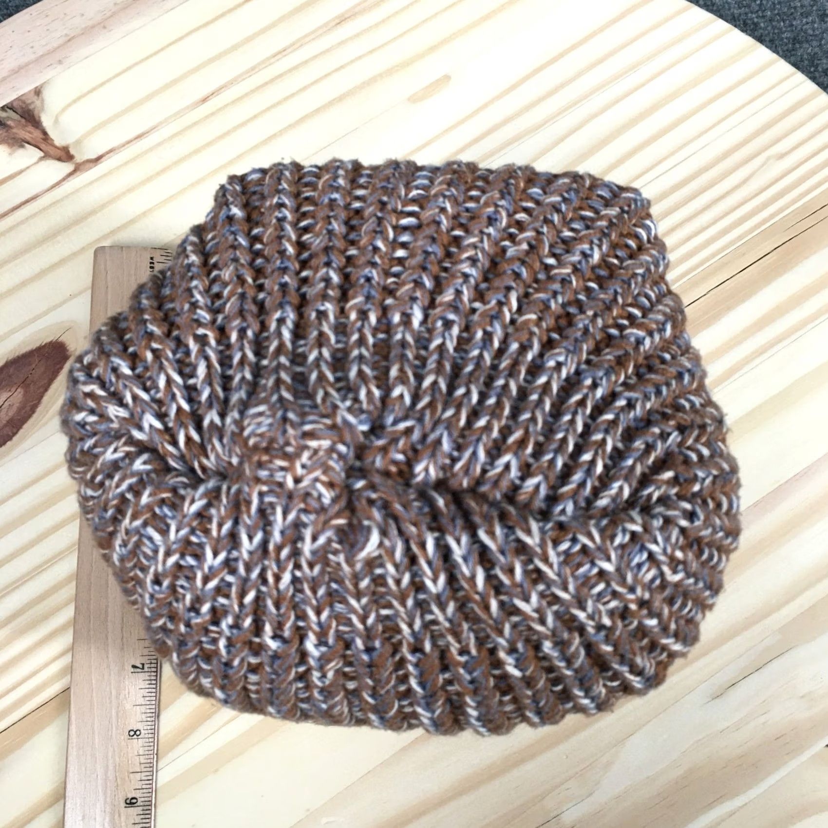 Vintage Love Your Melon Beanie Hat Womens One Size Knit Cotton Brown Winter Size ONE SIZE - 4 Thumbnail