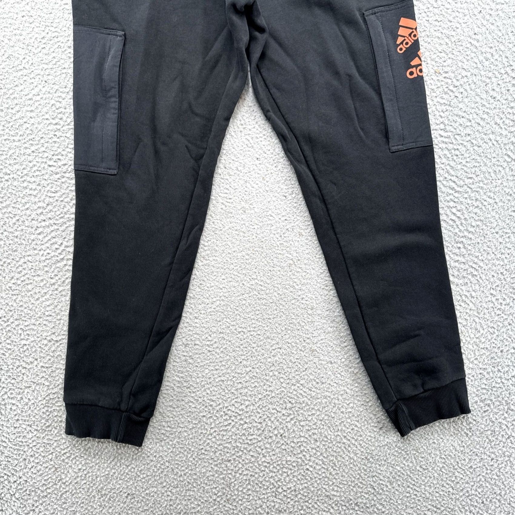 Adidas Adidas Track Pants Men’s Small Black Elastic Waist Drawstring Straight Leg Joggers Pants Size US 29 - 3 Thumbnail