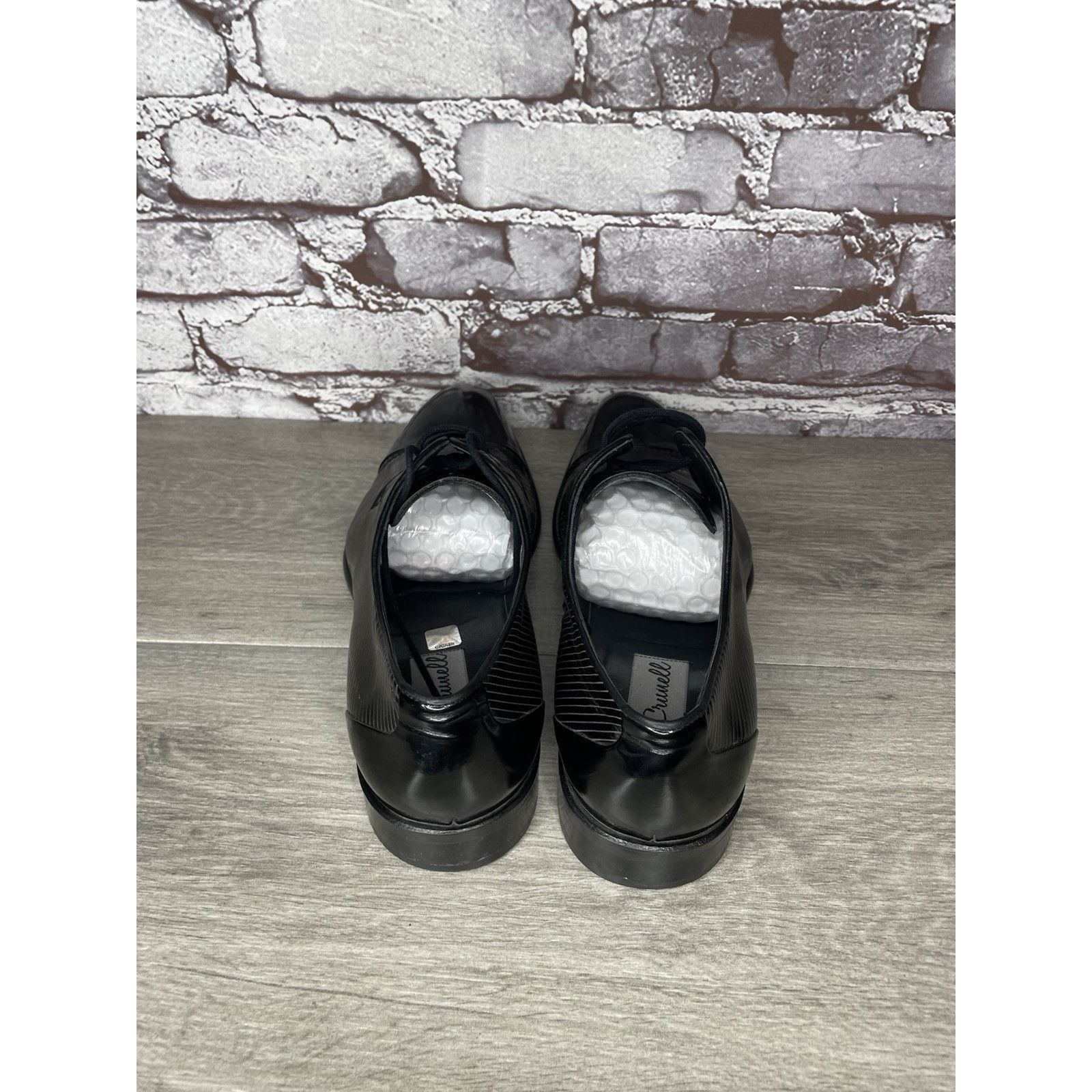 Other F. Crunell Vero Cuoio Black Leather Cap Toe Designer Dress S Size US 9 / EU 42 - 15 Thumbnail