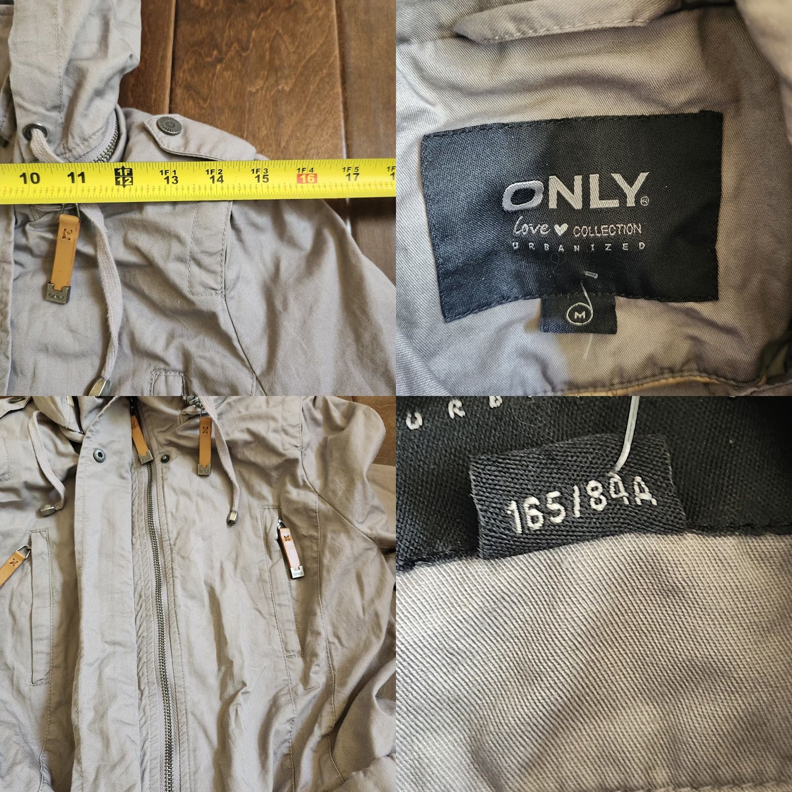Vintage Only Love Collection Hoodie Women M Gray Full Zip Button Pocket Solid Relaxed Winter Fall Size M / US 6-8 / IT 42-44 - 10 Thumbnail