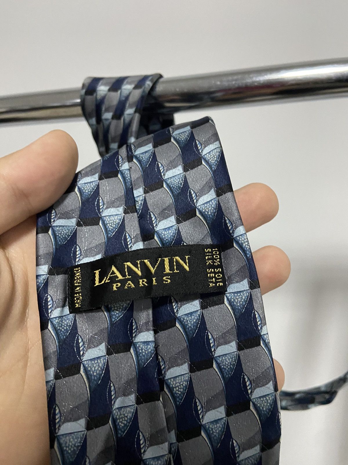 Lanvin × Vintage Lanvin Paris Tie silk Vintage Luxury Made in France patterns Size ONE SIZE - 5 Thumbnail