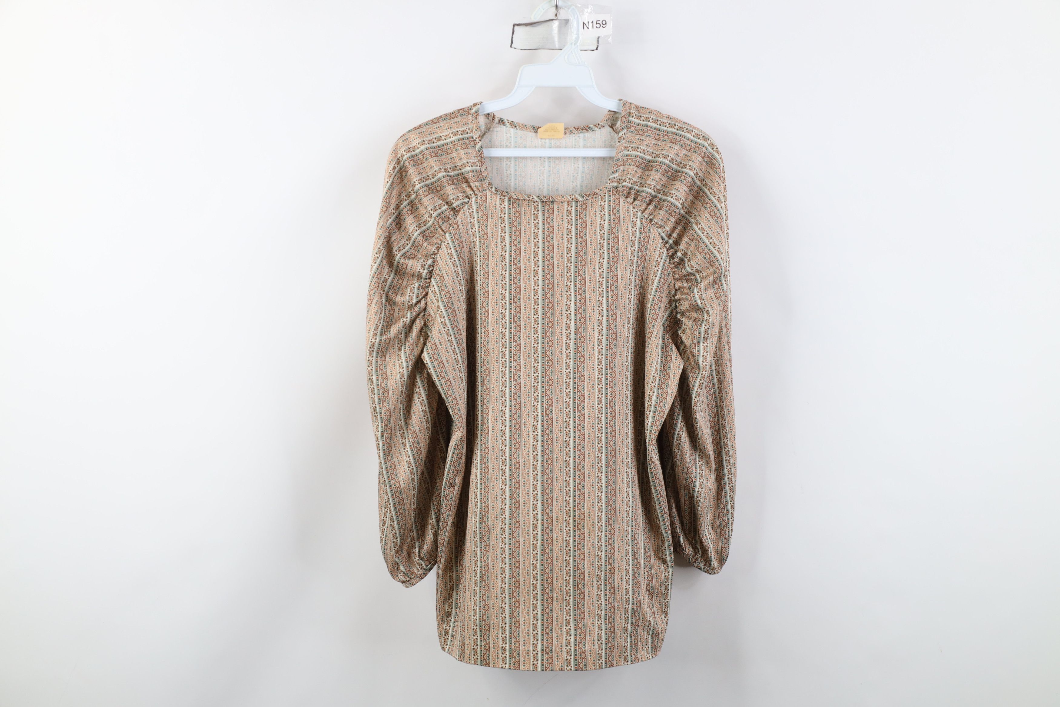 Vintage Vintage 70s Boho Chic Hippie Flared Sleeve Paisley T-Shirt Size L / US 10 / IT 46 - 1 Thumbnail