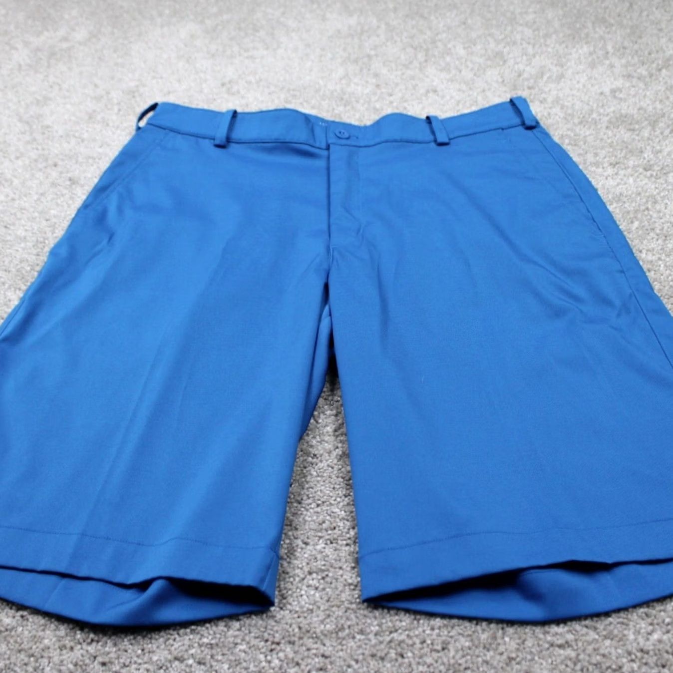 Nike Nike Flat Front Tech Shorts Mens 32 Blue Dri-Fit 11" Inseam Casual, Travel, Workwear/ Chino, Stretch Denim? Size US 32 / EU 48 - 2 Thumbnail