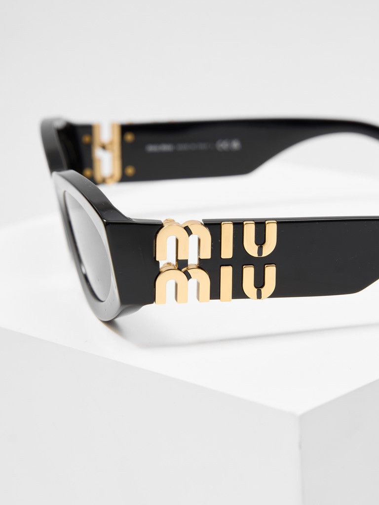 Miu Miu MIU MIU MU 11WS 1AB5S0 Glimpse Sunglasses BLACK Size ONE SIZE - 4 Thumbnail
