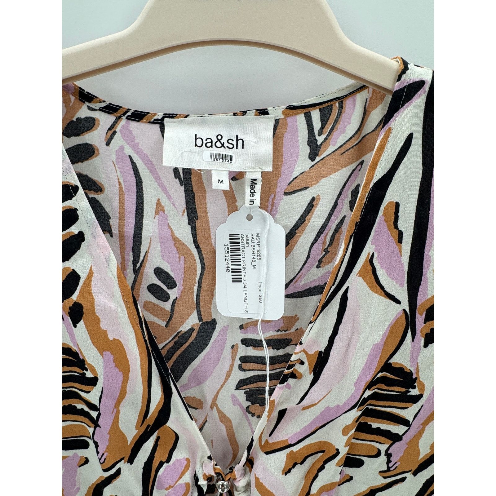 ba&sh ba&sh Thesee mini dress plunging neckline 3/4 sleeves size M Size M / US 6-8 / IT 42-44 - 4 Thumbnail