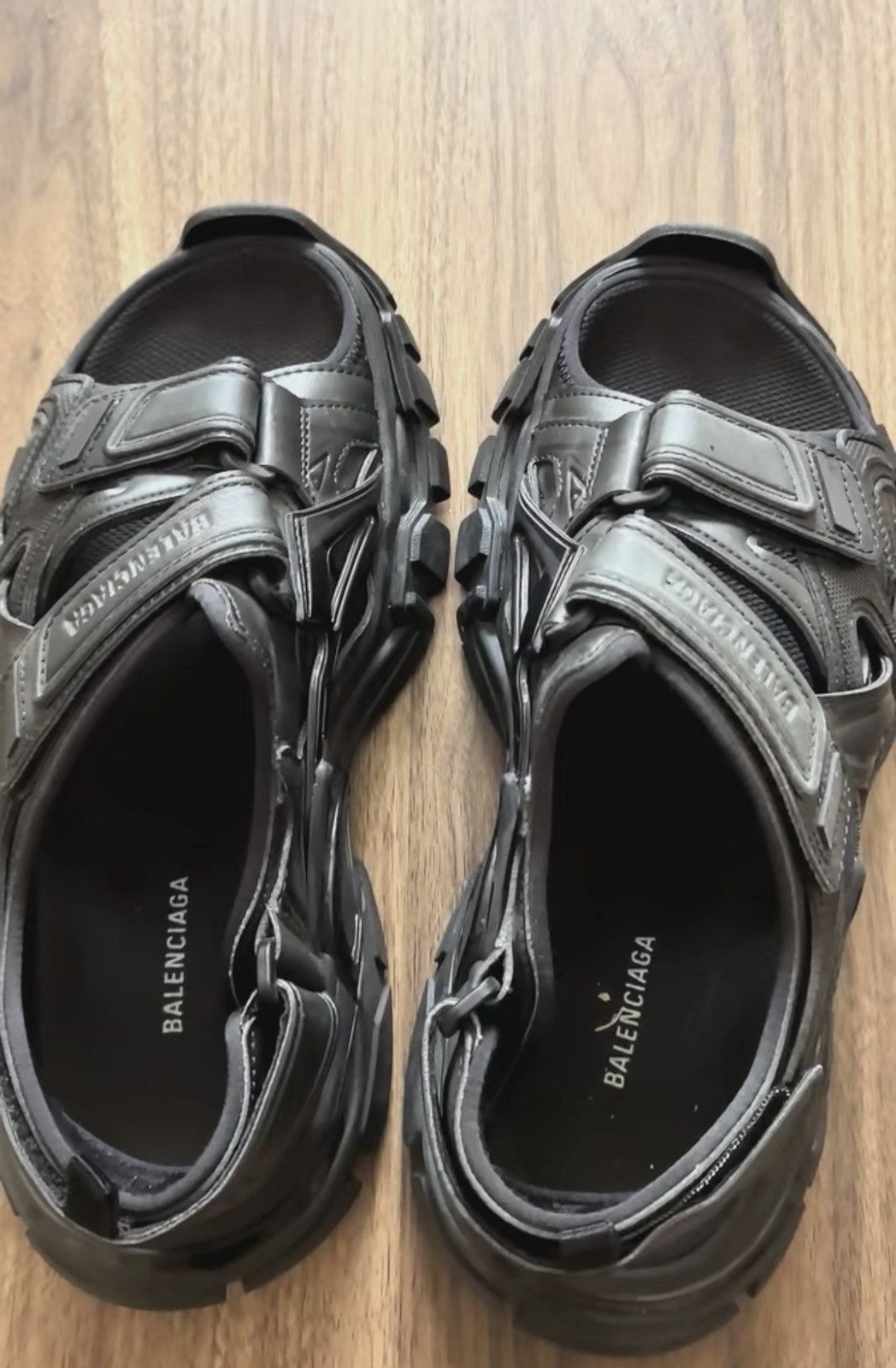 Balenciaga BALENCIAGA TRACK All-Black Sandals Size US 7 / IT 37 - 1 Thumbnail